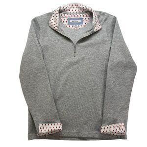 Women's Orvis Sandy Point 1/4 Zip Ribbed Sweatshirt Gray Sz Large